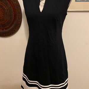 INC International Concepts Black Dress with White Accents